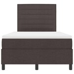 vidaXL Lit à ressorts avec matelas Marron foncé 120 x 200 cm tissu