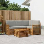 vidaXL Ensemble de canapés d'extérieur 5 pc Naturel et gris clair