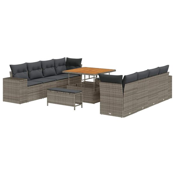 vidaXL Ensemble de canapé de jardin 11 Pièces Gris 100 x 100 x 71 cm