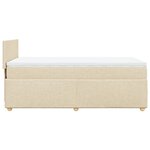 vidaXL Sommier à lattes de lit avec matelas Crème 100x200 cm Tissu