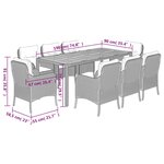 vidaXL Ensemble à manger de jardin 9Pièces coussins noir résine tressée