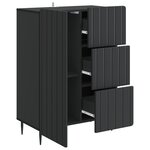 vidaXL Buffet avec tiroir Noir 66 x 34 5 x 91 5 cm Bois d'ingénierie