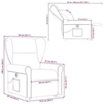 vidaXL Fauteuil inclinable de massage électrique Gris foncé Tissu