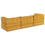 vidaXL Canapé modulaire 3 Pièces Jaune 70 x 70 x 56 cm tissu