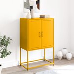 vidaXL Buffet haut jaune moutarde 68 5x38 5x107 cm acier