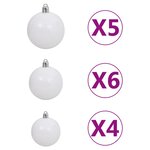 Vidaxl arbre de noël mince avec led et boules rose 150 cm