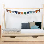 Lit Tipi enfant bois massif naturel 120 x 200 cm
