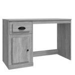 vidaXL Bureau avec tiroir sonoma gris 115x50x75 cm bois d'ingénierie