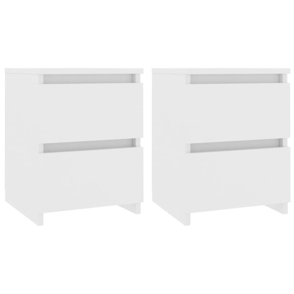 vidaXL Tables de chevet 2 Pièces Blanc 30x30x40 cm Bois d'ingénierie