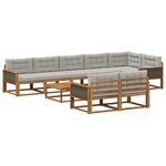 vidaXL Ensemble de canapés d'extérieur 9 Pièces Naturel et Gris clair