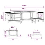 vidaXL Entourage de bain à remous Marron Ø275 cm Bois d'acacia massif
