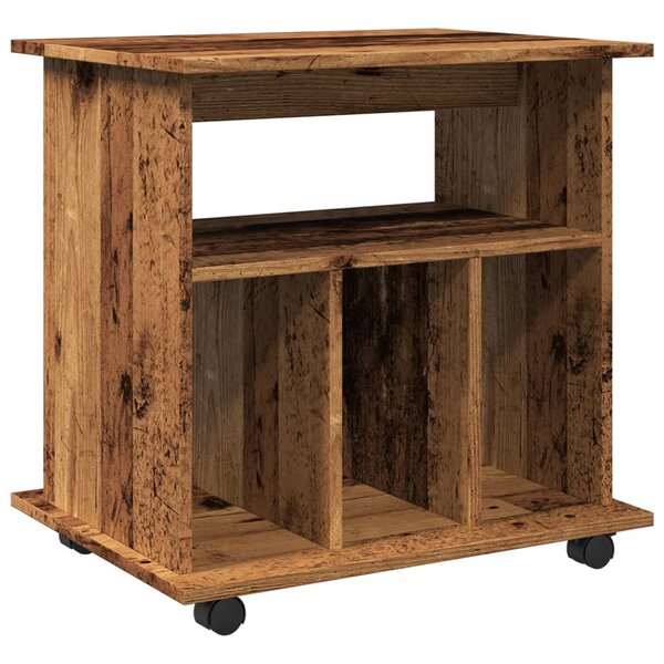 vidaXL Armoire à roulettes vieux bois 60x45x60 cm bois d'ingénierie