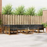 vidaXL Ensemble de canapés d'extérieur 8 Pièces Naturel et Anthracite