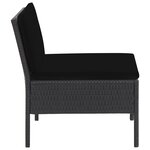 Vidaxl salon de jardin 6 pièces avec coussins résine tressée noir