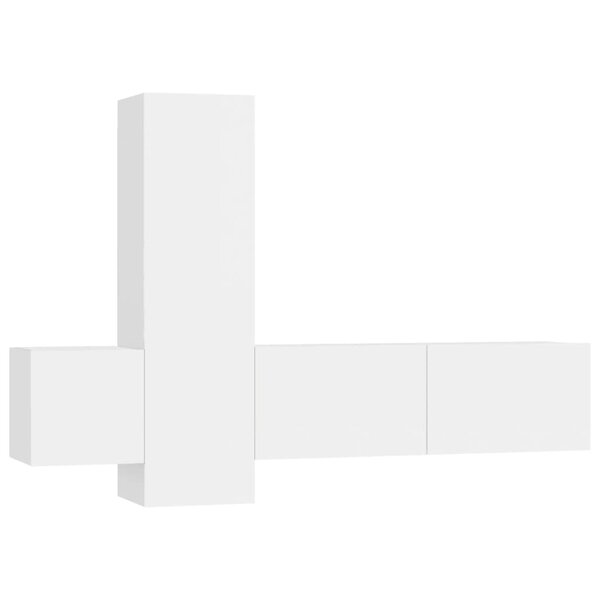 vidaXL Ensemble de meubles TV 3 Pièces Blanc Bois d'ingénierie