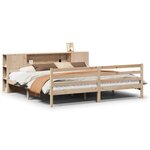 vidaXL Lit bibliothèque sans matelas 200x200 cm bois massif de pin