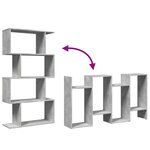 vidaXL Étagère séparatrice de pièce à 4 niveaux gris béton 70x24x129cm