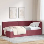 vidaXL Cadre de lit d'angle Rouge bordeaux 90 x 200 cm tissu