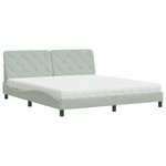 vidaXL Lit avec matelas gris clair 180x200 cm velours