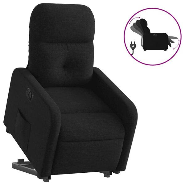 vidaXL Fauteuil inclinable électrique noir tissu