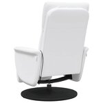 vidaXL Fauteuil inclinable de massage repose-pieds blanc similicuir