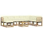 vidaXL Ensemble de canapés d'extérieur 9 pc Blanc et crème