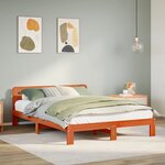 vidaXL Cadre de lit sans matelas cire marron 120x200cm bois pin massif