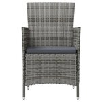 vidaXL Ensemble à manger d'extérieur 3Pièces coussins gris résine tressée