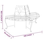 vidaXL Banc demi-circulaire tour d'arbre Ø160 cm Noir Acier