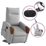 vidaXL Fauteuil de massage inclinable gris nuage tissu