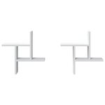 vidaXL Étagères murales 2 Pièces blanc 38x12x38 cm bois d'ingénierie