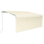 vidaXL Auvent manuel rétractable avec store 3x2 5 m Crème