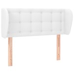 vidaXL Tête de lit avec oreilles Blanc 103x23x78/88 cm Similicuir