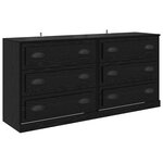vidaXL Buffets 2 Pièces Chêne noir 70 x 35 5 x 67 5 cm Bois d'ingénierie