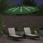 vidaXL Parasol banane à mât déporté Vert 294 x 294 x 248 cm