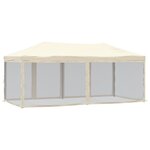 vidaXL Tente de réception pliable avec parois Crème 3x6 m