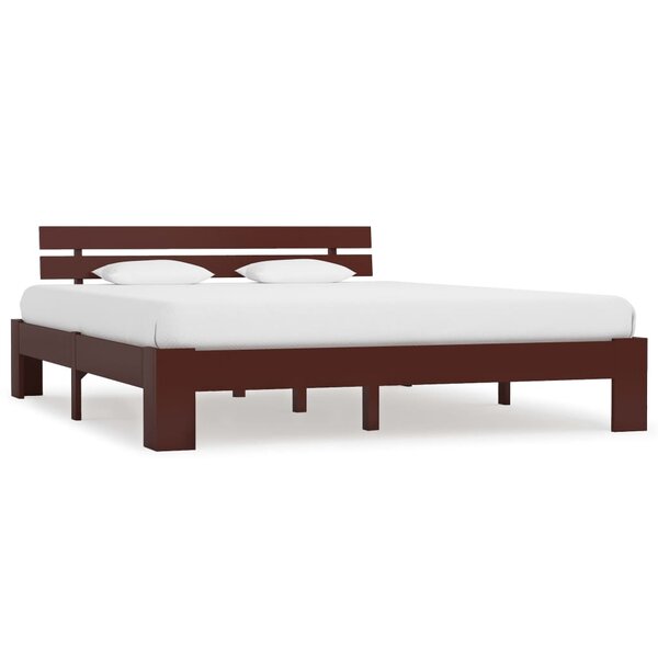 vidaXL Cadre de lit Marron foncé Bois de pin massif 160x200 cm