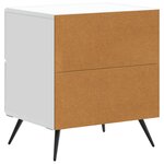vidaXL Cabinet de chevet avec tiroir 2 Pièces Blanc 43 x 34 5 x 47 5 cm