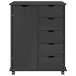 vidaXL Cabinet roulant Gris 63 5 x 39 x 79 cm Bois de Pin Massif