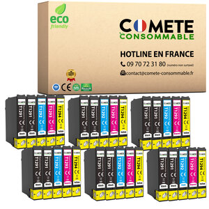 T1295 - 30 cartouches compatibles epson t1295 pomme (t1291 t1292 t1293 t1294)  - 12 noir + 6 cyan + 6 magenta + 6 jaune