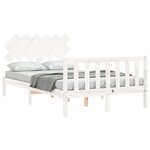 vidaXL Cadre de lit avec tête de lit blanc double bois massif