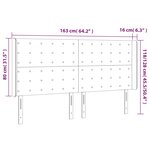 vidaXL Tête de lit à LED Gris clair 163x16x118/128 cm Velours
