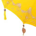 vidaXL Parasol avec Base Jaune et Marron 250 cm Coton et bois