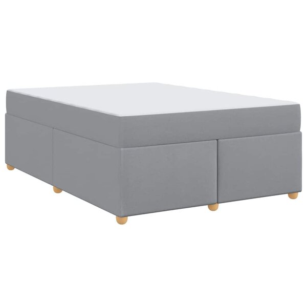 vidaXL Cadre de lit avec matelas Gris clair 160 x 200 cm tissu