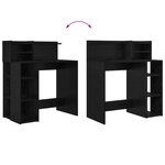 vidaXL Bureau avec rangement Chêne Noir 90x48x101 5 cm Bois d'ingénierie