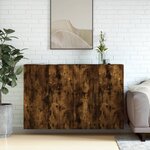 vidaXL Armoires murales 2 Pièces chêne fumé bois d'ingénierie