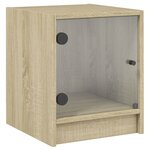 vidaXL Tables de chevet et portes vitrées 2Pièces chêne sonoma 35x37x42cm