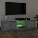 vidaXL Meuble TV avec lumières LED sonoma gris 120x30x35 5 cm