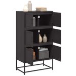 vidaXL Buffet noir 68 5x38 5x123 5 cm acier