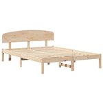 vidaXL Cadre de lit Marron 140 x 200 cm Bois de pin massif